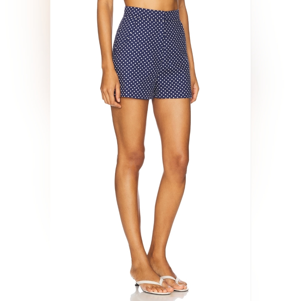 NWT Amanda Uprichard REEVES Short Shorts in Navy Polka Dot - Sz Medium - Picture 2 of 11